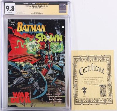 BATMAN-SPAWN: WAR DEVIL AUTO KLAUS JANSON CGC 9.8. Batman-Spawn: War Devil, signed by Klaus 