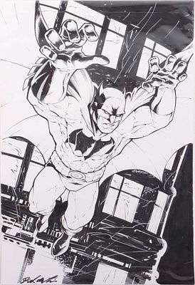 "THE BATMAN" ORIGINAL SIGNED ART BY DASH MARTIN. Bat-Man original hand-signed art by Florida 