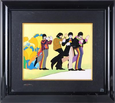 BEATLES YELLOW SUBMARINE "LINEUP OF 4" SERIGRAPH. The Beatles Yellow Submarine "Lineup of 4" 