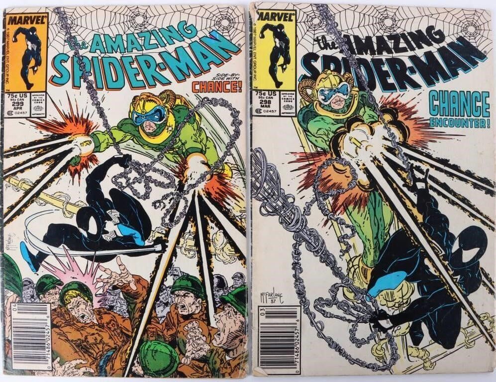 Lot 225166: 1ST VENOM CAMEOS AMAZING SPIDER-MAN #298 & 299