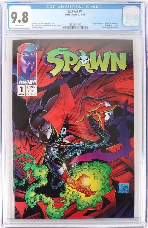 Lot 225179: SPAWN # 1 CGC GRADED 9.8 NM+ TODD MCFARLANE IMAGE