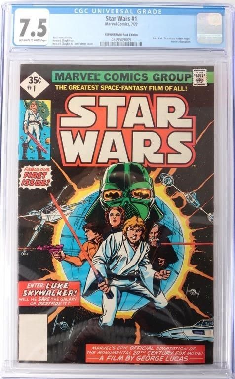 Lot 225181: STAR WARS #1 1977 MARVEL REPRINT CGC 7.5