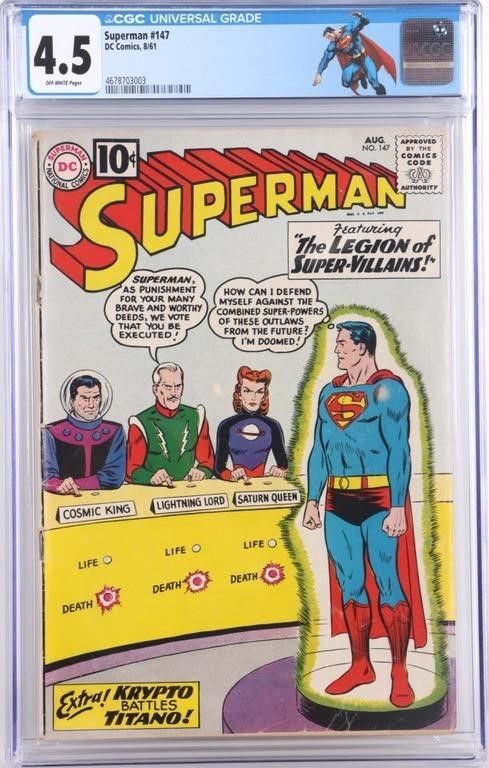 Lot 225184: SUPERMAN #147 SILVER AGE DC COMIC CGC 4.5
