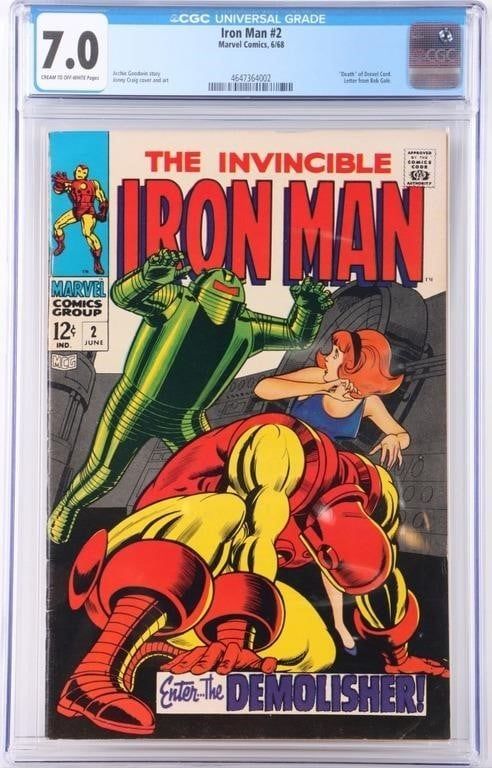 Lot 225188: THE INVINCIBLE IRON MAN #2 CGC 7.0 1968 MARVEL