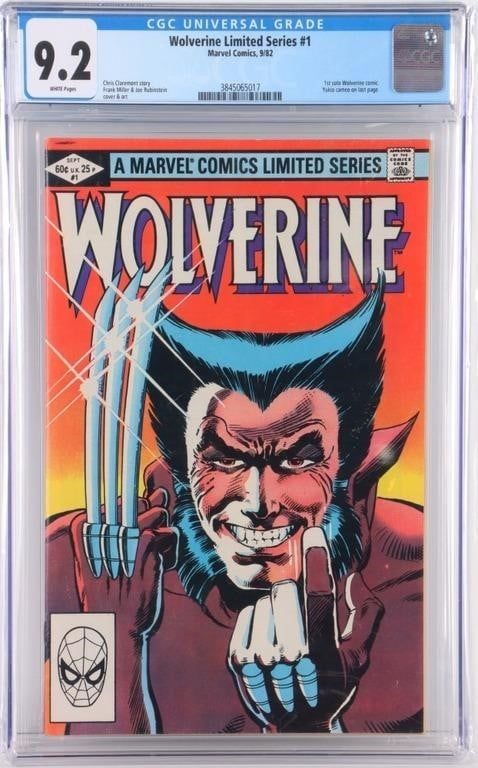 Lot 225204: WOLVERINE LIMITED SERIES #1 CGC 9.2 KEY COMIC