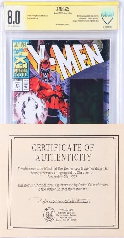 Lot 225214: STAN LEE SIGNED X-MEN #25 CBCS 8.0 MARVEL 90'S COA
