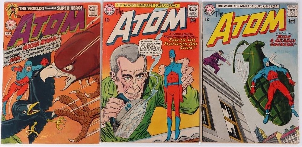 Lot 225228: DC THE ATOM ISSUES #10,16 & 37 1ST APP MAJOR MYNAH