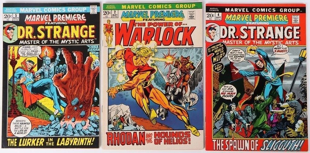 Lot 225407: MARVEL PREMIERE #2, 4, & 5 WARLOCK DR. STRANGE VF