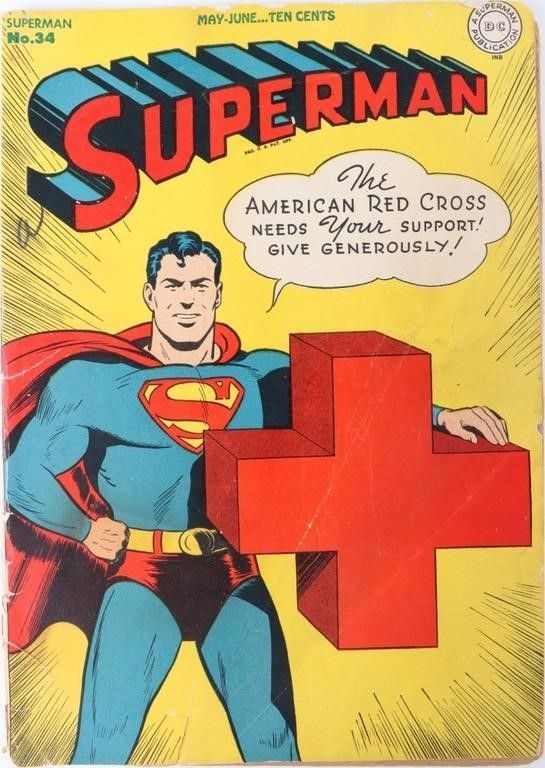 Lot 225436: DC COMICS SUPERMAN ISSUE #34 RED CROSS OVER