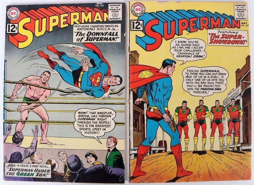 Lot 225439: SUPERMAN #153, &155 SILVER AGE DC COMICS