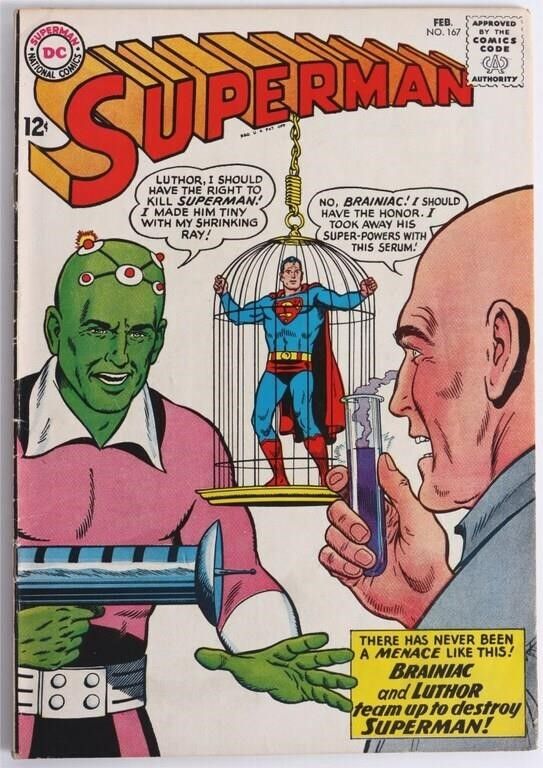 Lot 225441: SUPERMAN #167 1ST VRIL THARLA LEX X BRANIAC VF+