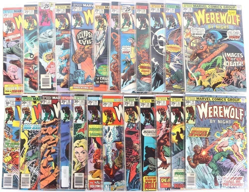 Lot 225483: WEREWOLF BY NIGHT #17-31, 34-36, 38-42 MARVEL