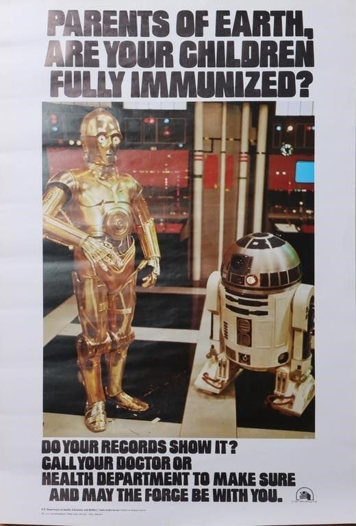 Lot 225504: VINTAGE 1978 STAR WARS US IMMUNIZATION POSTER PSA
