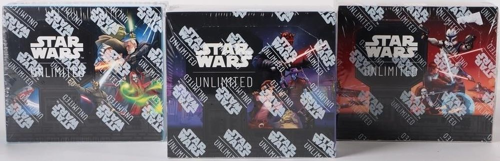 Lot 225506: SEALED STAR WARS UNLIMITED BOOSTER BOX LOT OF 3