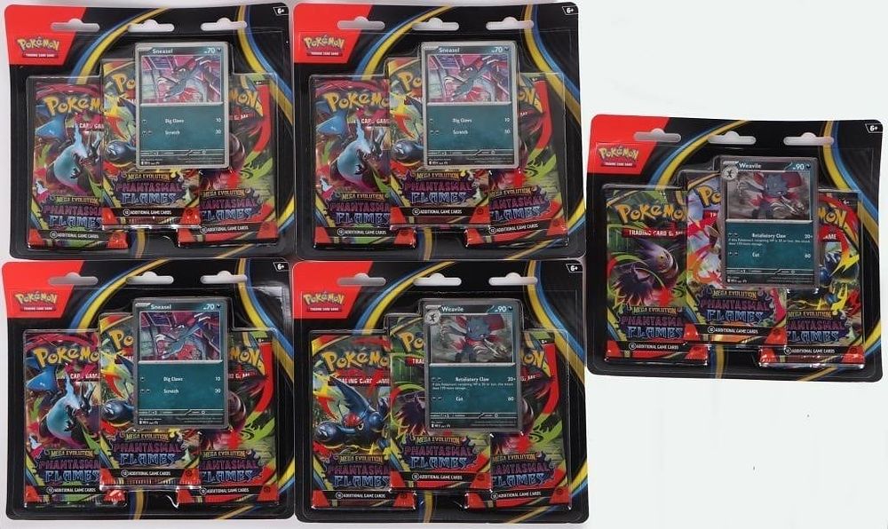 Lot 225513: POKEMON TCG MEGA EVO PHANTASMAL FLAMES 3 BLISTER-5