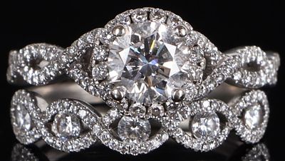 2.89CTW LAB DIAMONDS 14K YELLOW GOLD WEDDING RINGS. 14k yellow gold wedding ring set, joined at 