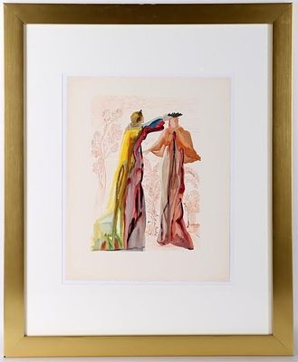 ORIGINAL SALVADOR DALI WOODBLOCK ENGRAVING W/COA. Original Salvador Dali woodblock engraving for 