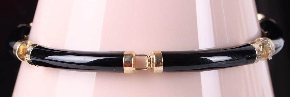 Lot 226251: 14K YELLOW GOLD LADIES BRACELET W/ ONYX STONES #2