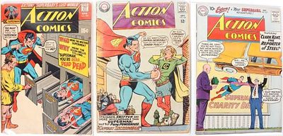ACTION COMICS #257, 354 & 399 COMIC BOOKS. Action Comics comic books to include #257, #354 and 