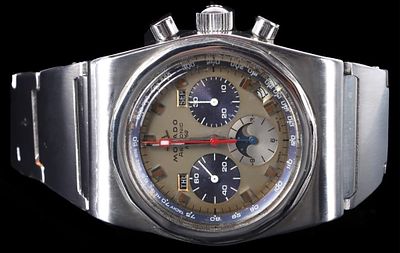 MOVADO ASTRONIC HS 360 AUTO TRIPLE DATE MENS WATCH. 1970's Movado Astronic HS 360 Super Sub Sea 