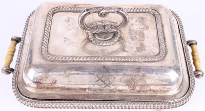 ANTIQUE SILVER PLATED DINNER TRAY SET. Antique Silver Plated Dinner tray Set. The set has the 