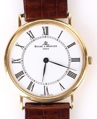 18K GOLD BAUME & MERCIER GENEVE WATCH. 18K yellow gold Baume &amp; Mercier Geneve watch. Comes 