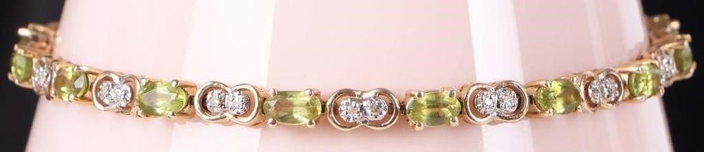 Lot 229157: 14K YELLOW GOLD LADIES BRACELET W/ SPINEL & DIAS