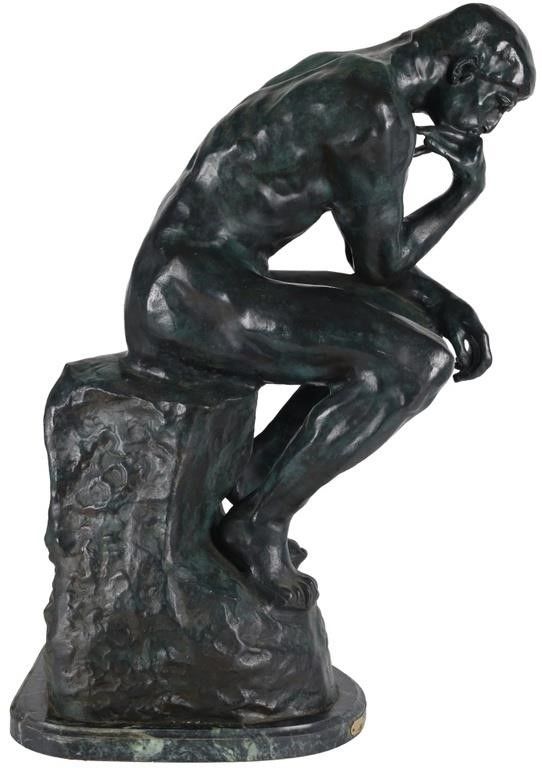 Lot 229180: THE THINKER RODIN BRONZE REPRODUCTION 31" TALL