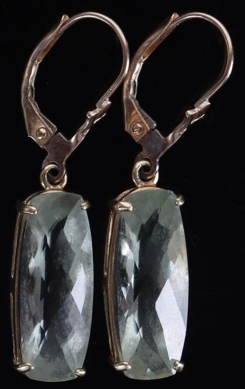 Lot 229227: 10K YELLOW GOLD LADIES EARRINGS W/ ~6.5CT SPINEL