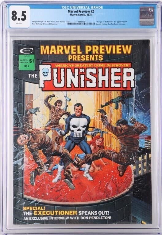 Lot 229241: MARVEL PREVIEW #2 PUNISHER ORIGIN CGC 8.5