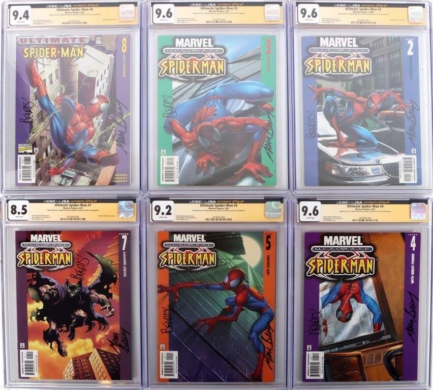 Lot 229242: ULTIMATE SPIDER-MAN SIGNED BAGLEY & BENDIS CGC (6)