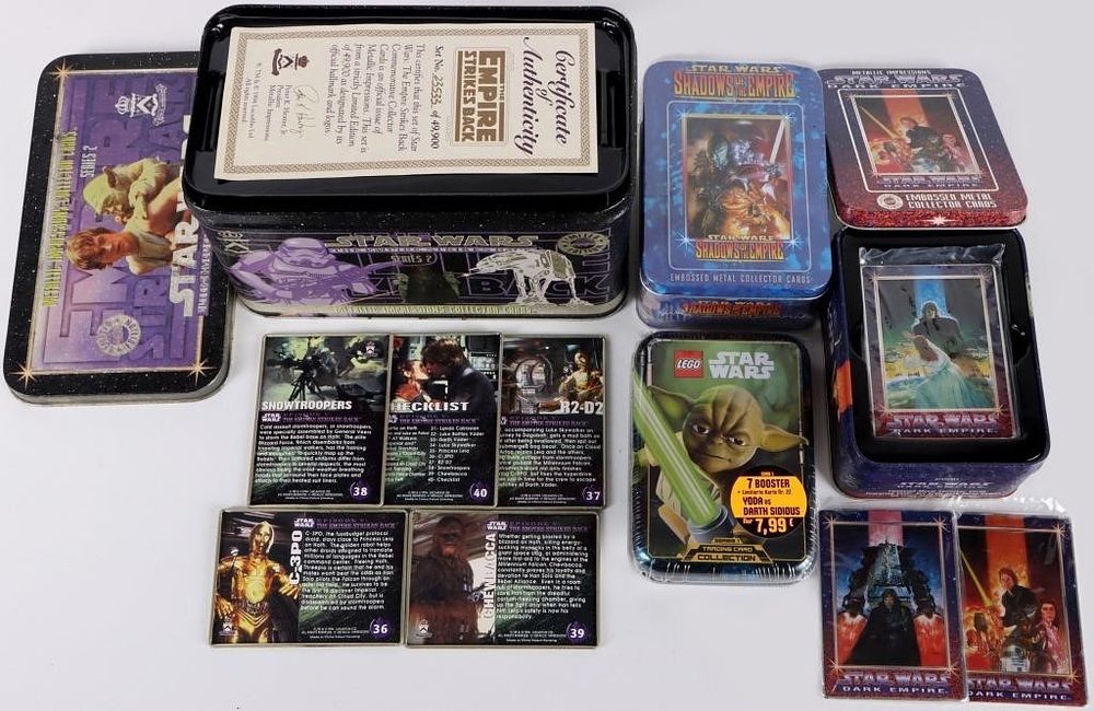 Lot 229259: ASSORTED STAR WARS TRADING CARD TINS LOT OF 4