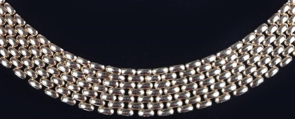 Lot 229280: 14K YELLOW GOLD ITALIAN PANTHER LINK NECKLACE