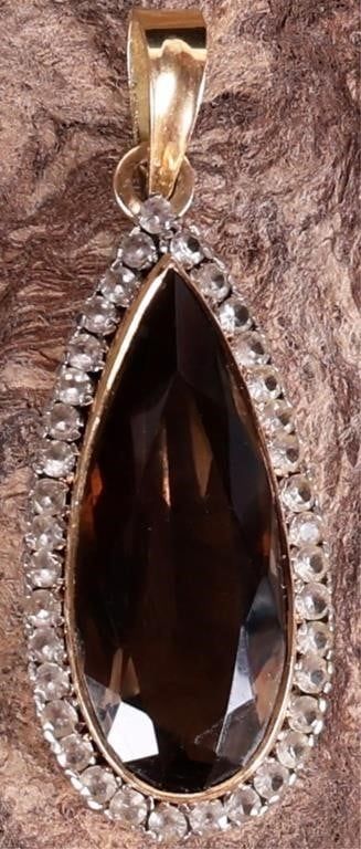 Lot 229303: 14K YELLOW GOLD LADIES SMOKY QUARTZ PENDANT