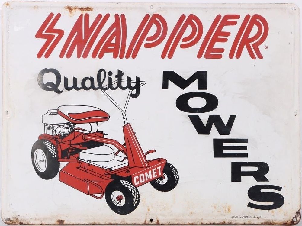 Lot 229351: VINTAGE SNAPPER COMET QUALITY MOWERS METAL AD SIGN