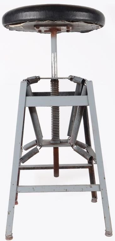 Lot 229354: VINTAGE 1930'S ADJUSTABLE DRAFTING SPRING STOOL