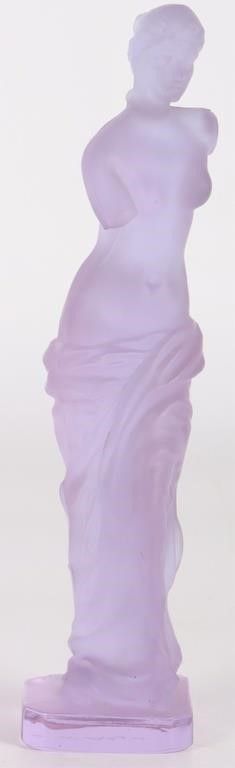 Lot 229386: R. LALIQUE SIGNED LAVENDER VENUS DE MILO STATUE