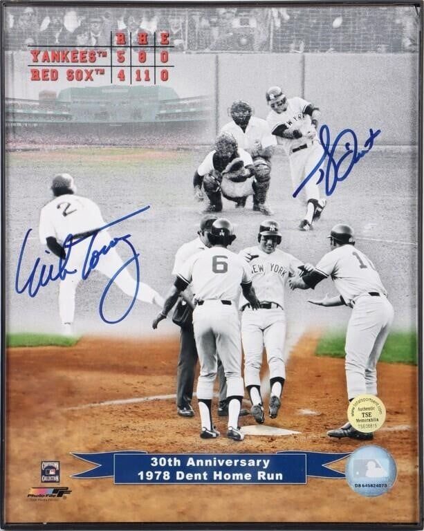 Lot 229428: 1978 DENT HOME RUN AUTOGRAPHED PHOTO COA