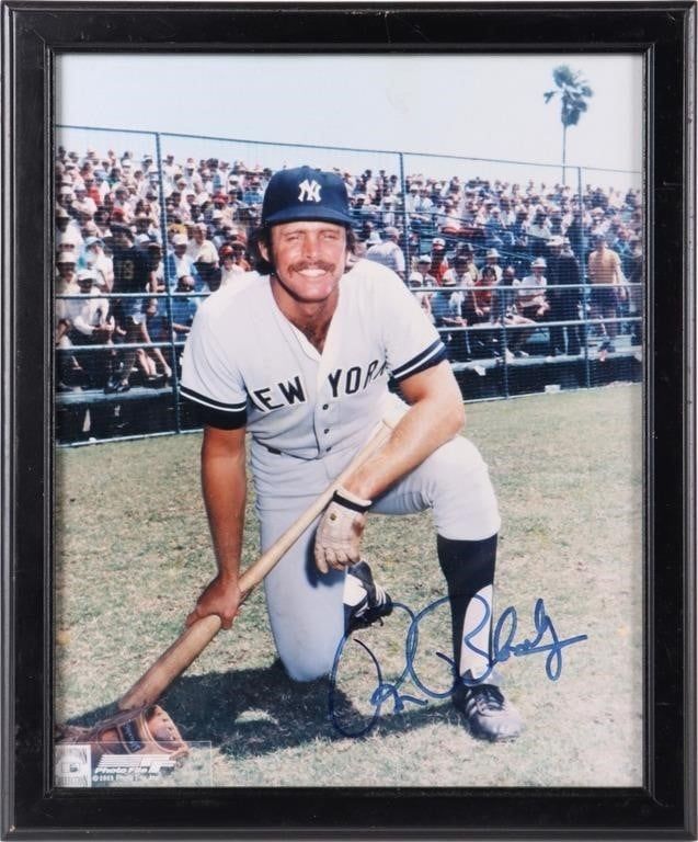 Lot 229429: NYY RON BLOMBERG AUTOGRAPHED FRAMED PHOTO COA