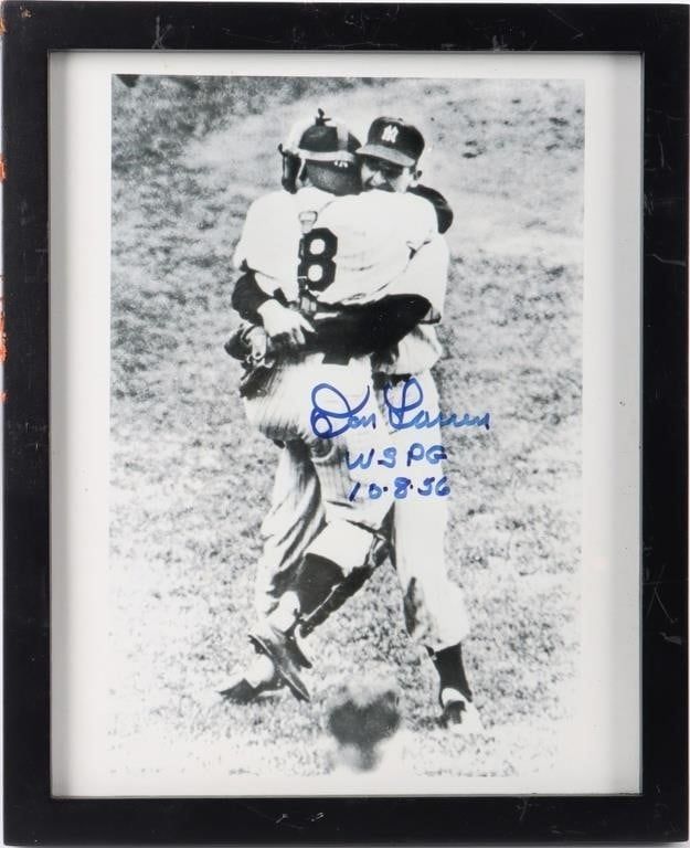 Lot 229430: NYY RON LARSEN WS PG AUTOGRAPHED FRAMED PHOTO
