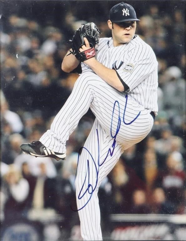 Lot 229431: NYY PHIL HUGHES PITCHING AUTOGRAPHED PHOTO