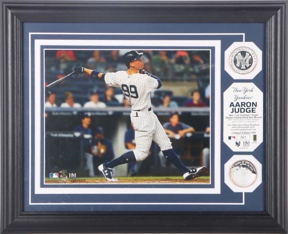 Lot 229442: NYY AARON JUDGE ROOKIE RECORD LIMITED PHOTOGRAPH
