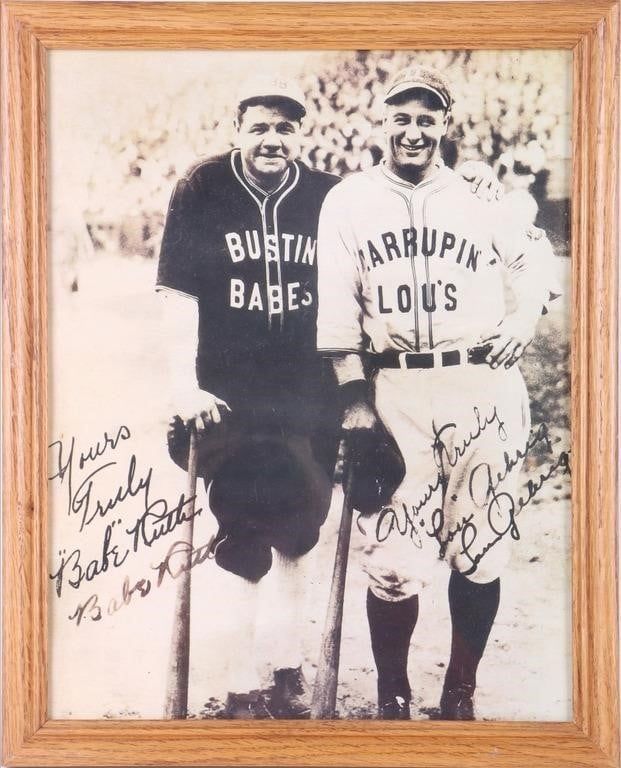 Lot 229445: BABE RUTH & LOU GEHRIG PRINT PHOTOGRAPH