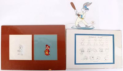 ANIMATION CELLS AND PRINTS LOT BUGS BUNNY DON DUCK. Lot of animation cells, original artwork 