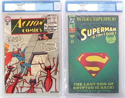 ACTION COMICS #687 & #296 COMIC BOOKS CGC GRADED. Action Comics #687 comic book CGC graded 8.5 