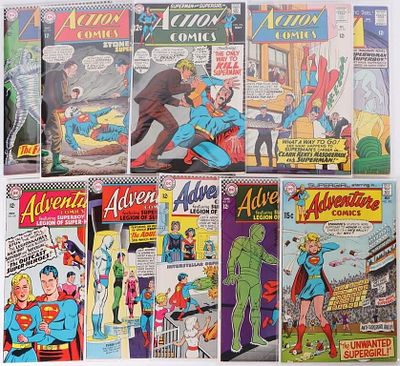 ADVENTURE & ACTION COMICS SILVER AGE DC VF (10). Lot of ten Silver Age Adventure Comics and 