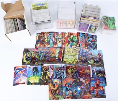 MARVEL UNIVERSE 94 MP 93 FLAIR 95 FULL 3 SETS ETC. Lot of three complete Marvel trading card 