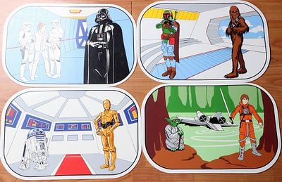 STAR WARS TESB SIGMA PLACE MATS SET OF FOUR RARE. Set of four rare Star Wars 1980's TESB Sigma 