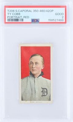 TY COBB SWEET CAPORAL PGA 2 GOOD BASEBALL CARD. Antique Sweet Caporal 350-460 tobacco baseball 