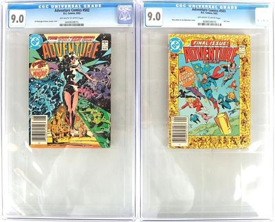 ADVENTURE COMICS #502 & 503 CGC 9.0 DC COMICS. Adventure Comics #502 &amp; 503 CGC graded comics 